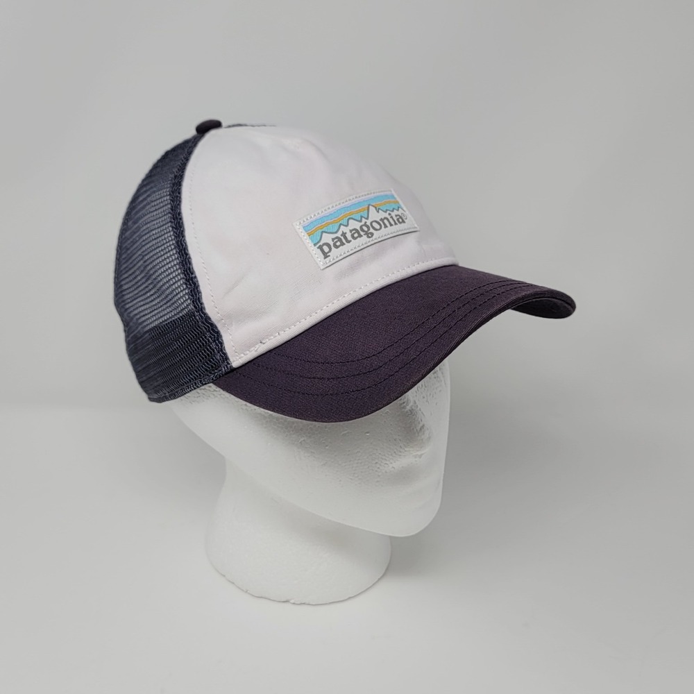 Patagonia Snapback Cap Purple White Mountain Mesh Trucker Hat Baseball Outdoors